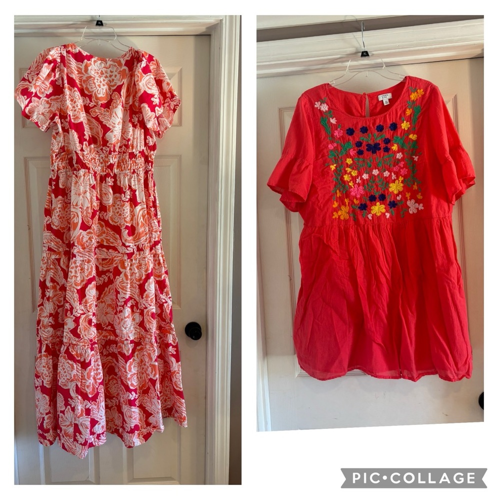 LOT OF TWO Crown and Ivy dresses, size XL in EUC